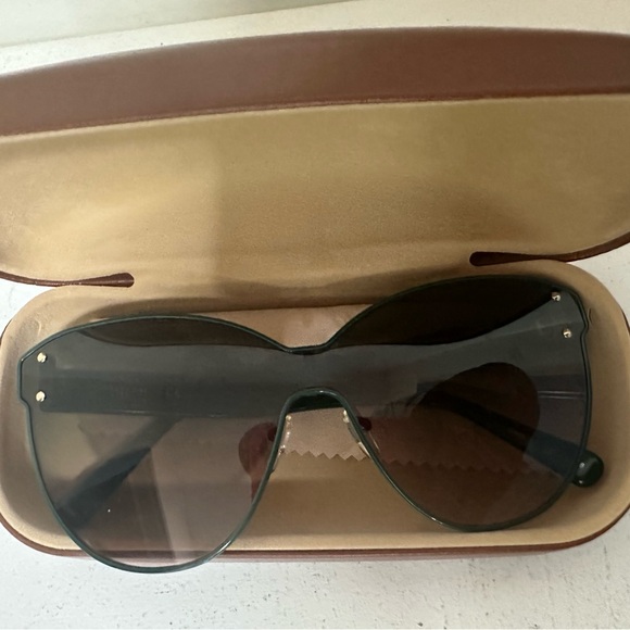 Longchamp Green Frame Cat Eye Shield Sunglasses with Case - Picture 6 of 8